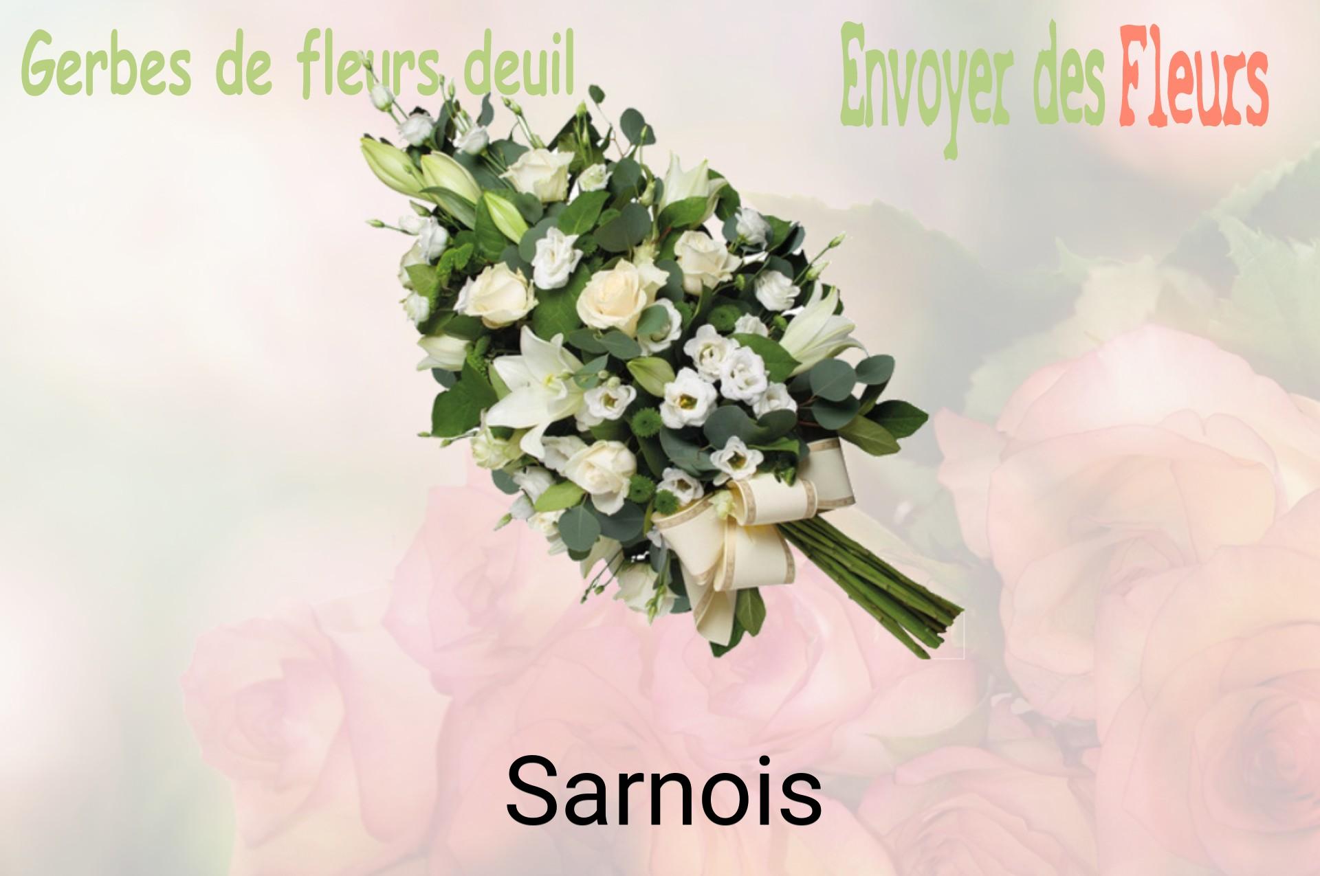 Gerbe de fleurs de deuil livrée à Sarnois